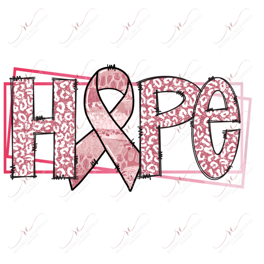 Breast Cancer Hope- Ready To Press Sublimation Transfer Print Sublimation