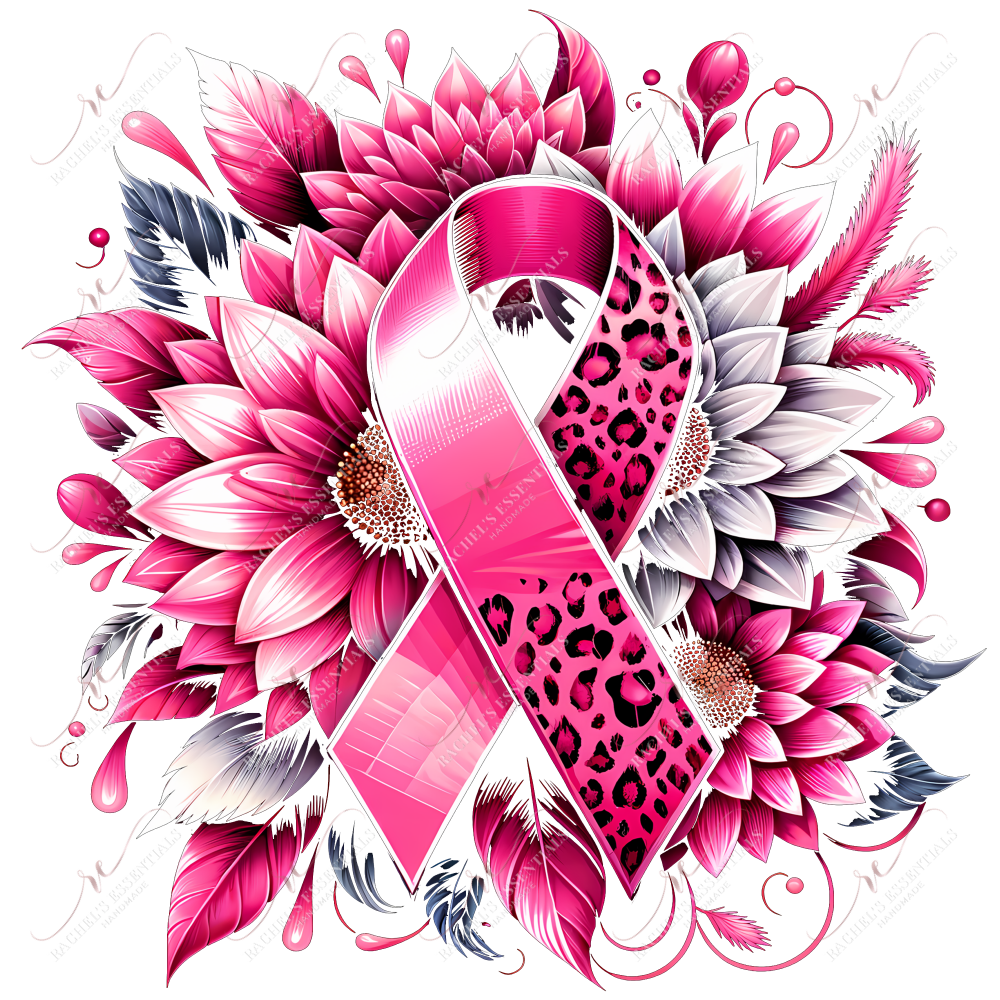 Breast Cancer Ribbon - Ready To Press Sublimation Transfer Print Sublimation