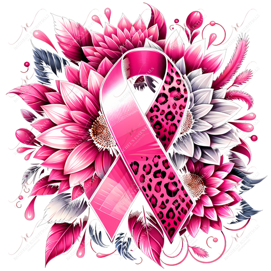 Breast Cancer Ribbon - Ready To Press Sublimation Transfer Print Sublimation