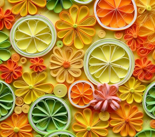 Bright Quilled Fruit-Ready To Press Sublimation Transfer Print Sublimation