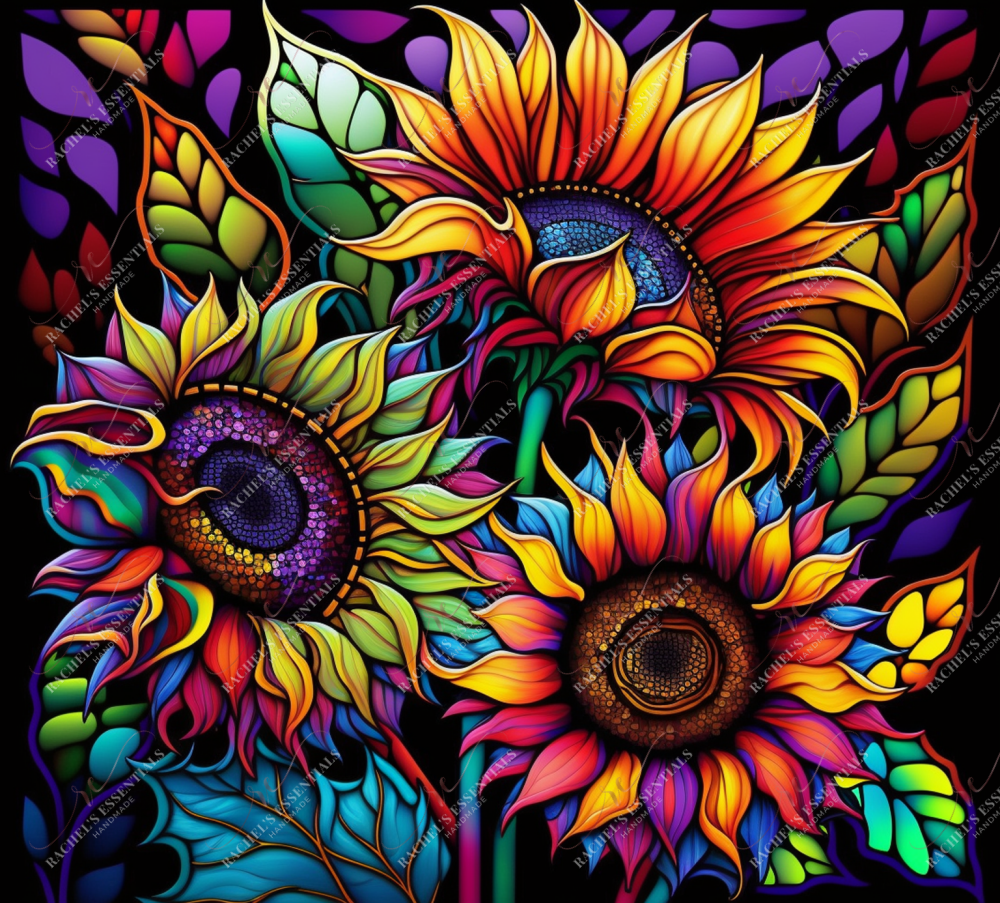 Bright Rainbow Sunflowers - Vinyl Wrap Vinyl