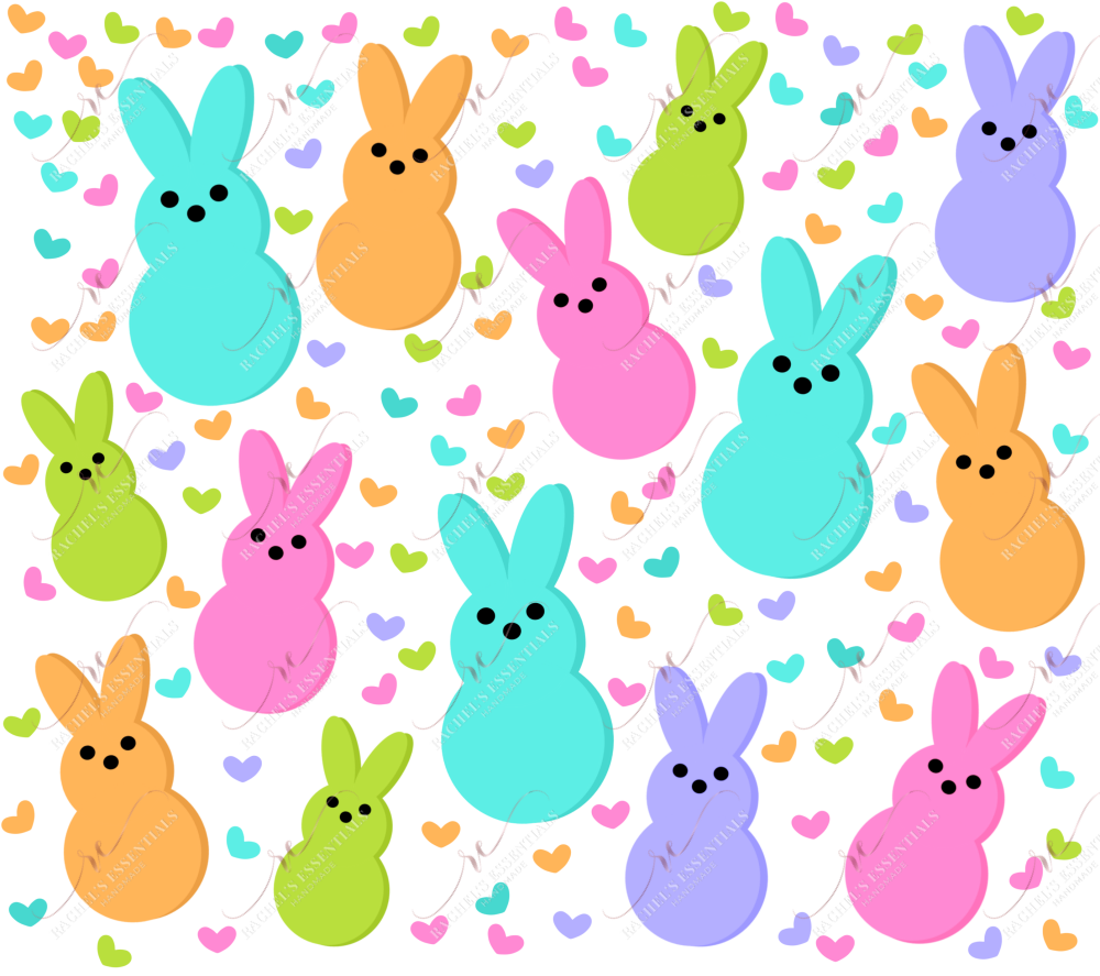 Bunny Hearts - Ready To Press Sublimation Transfer Print Sublimation