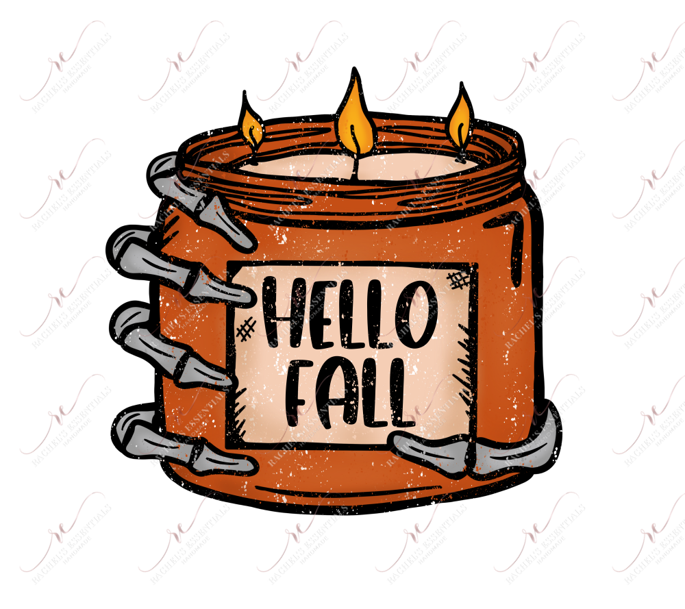 Burn Baby Burn Hello Fall Pocket - Ready To Press Sublimation Transfer Print Sublimation