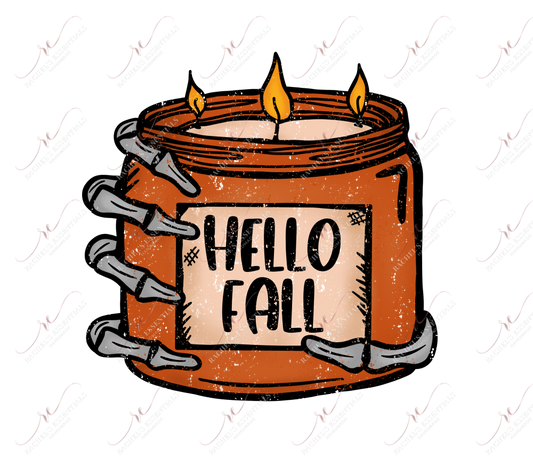 Burn Baby Burn Hello Fall Pocket - Ready To Press Sublimation Transfer Print Sublimation