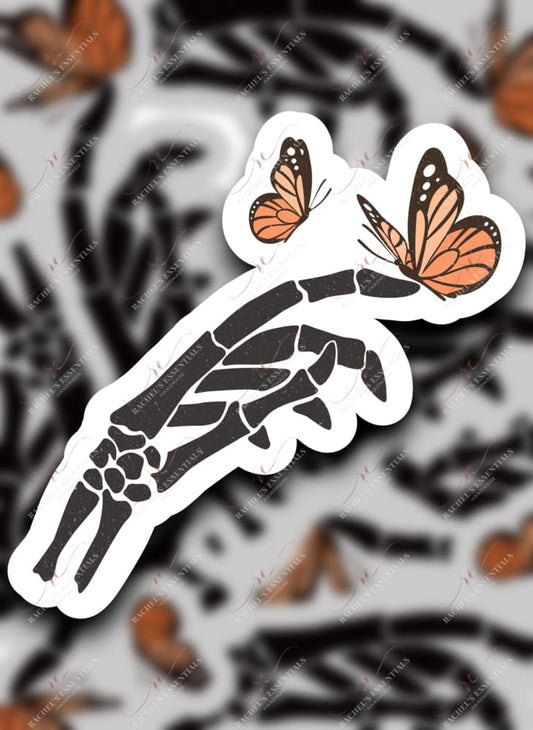 Butterflies And Skeleton Hand - Sticker