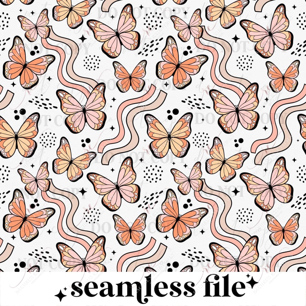 Butterfly Waves - Ready To Press Sublimation Transfer Print Seamless 12/23 Sublimation