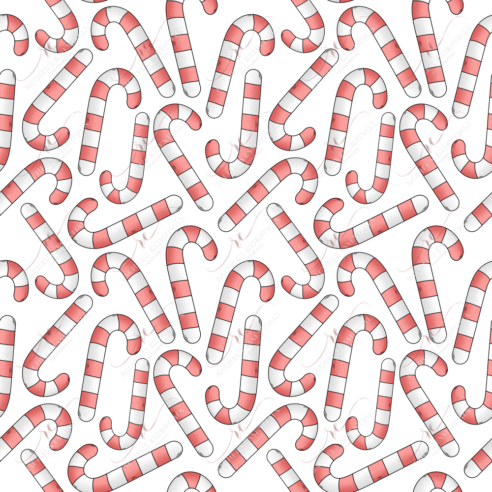 Candy Canes - Ready To Press Sublimation Transfer Print Seamless Sublimation