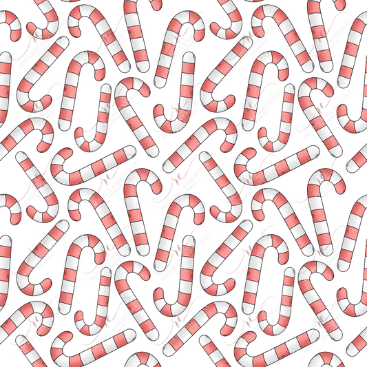 Candy Canes - Ready To Press Sublimation Transfer Print Seamless Sublimation