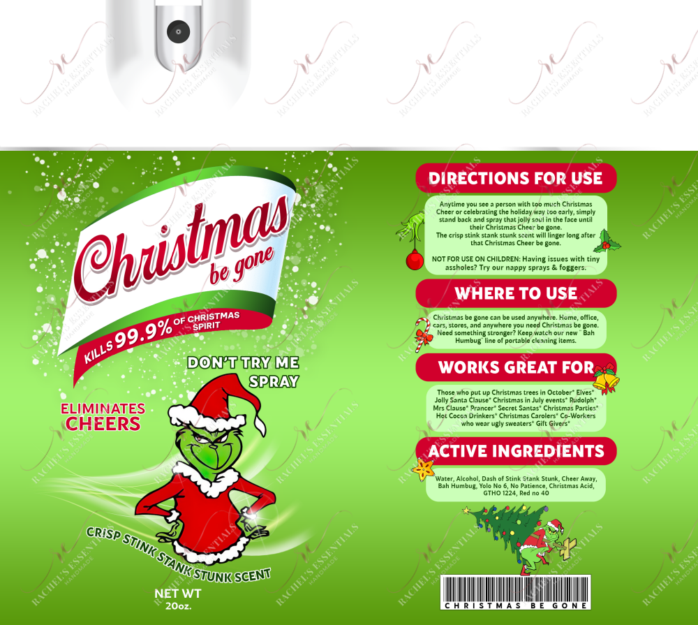 Christmas Be Gone - Ready To Press Sublimation Transfer Print Sublimation