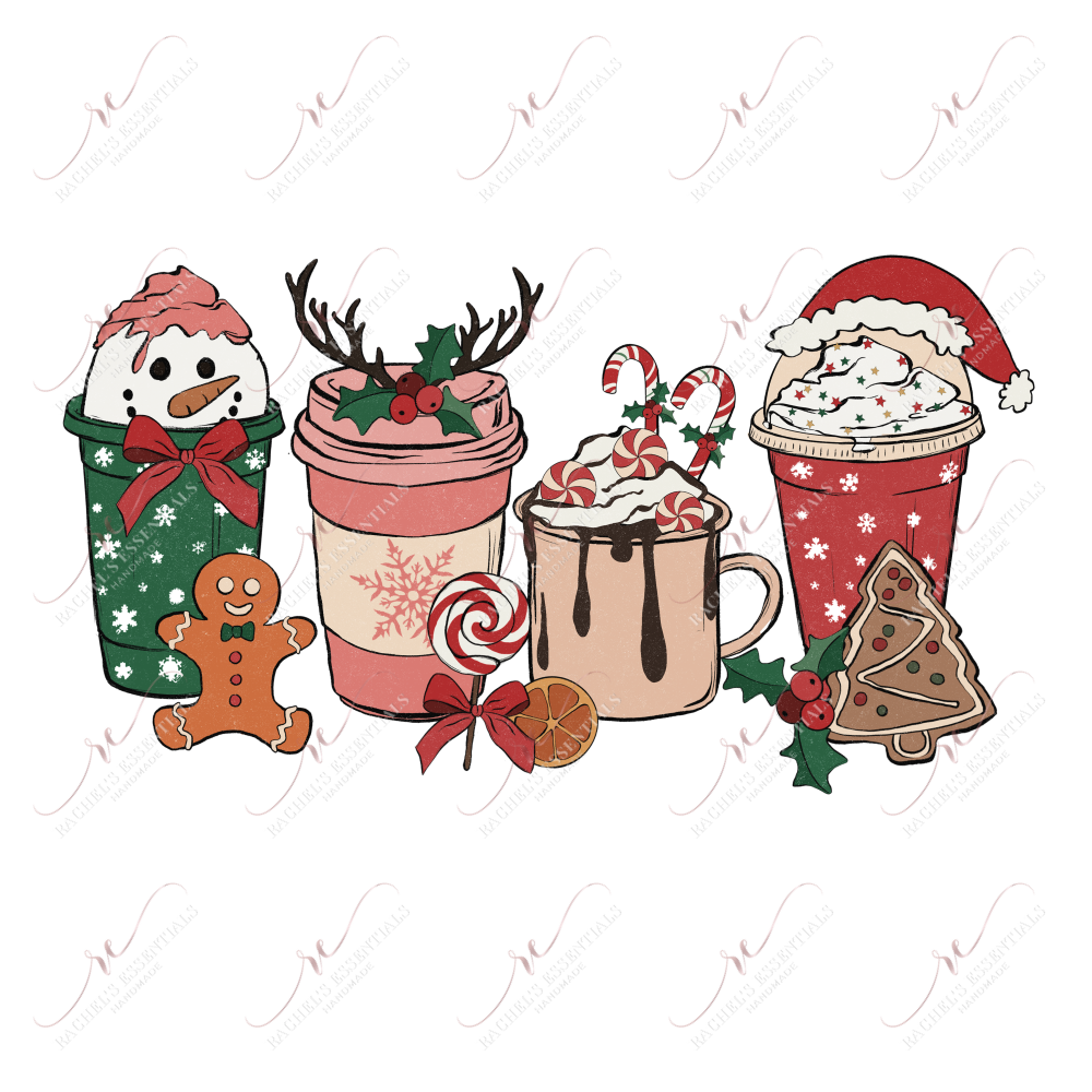 Christmas Drinks - Clear Cast Decal