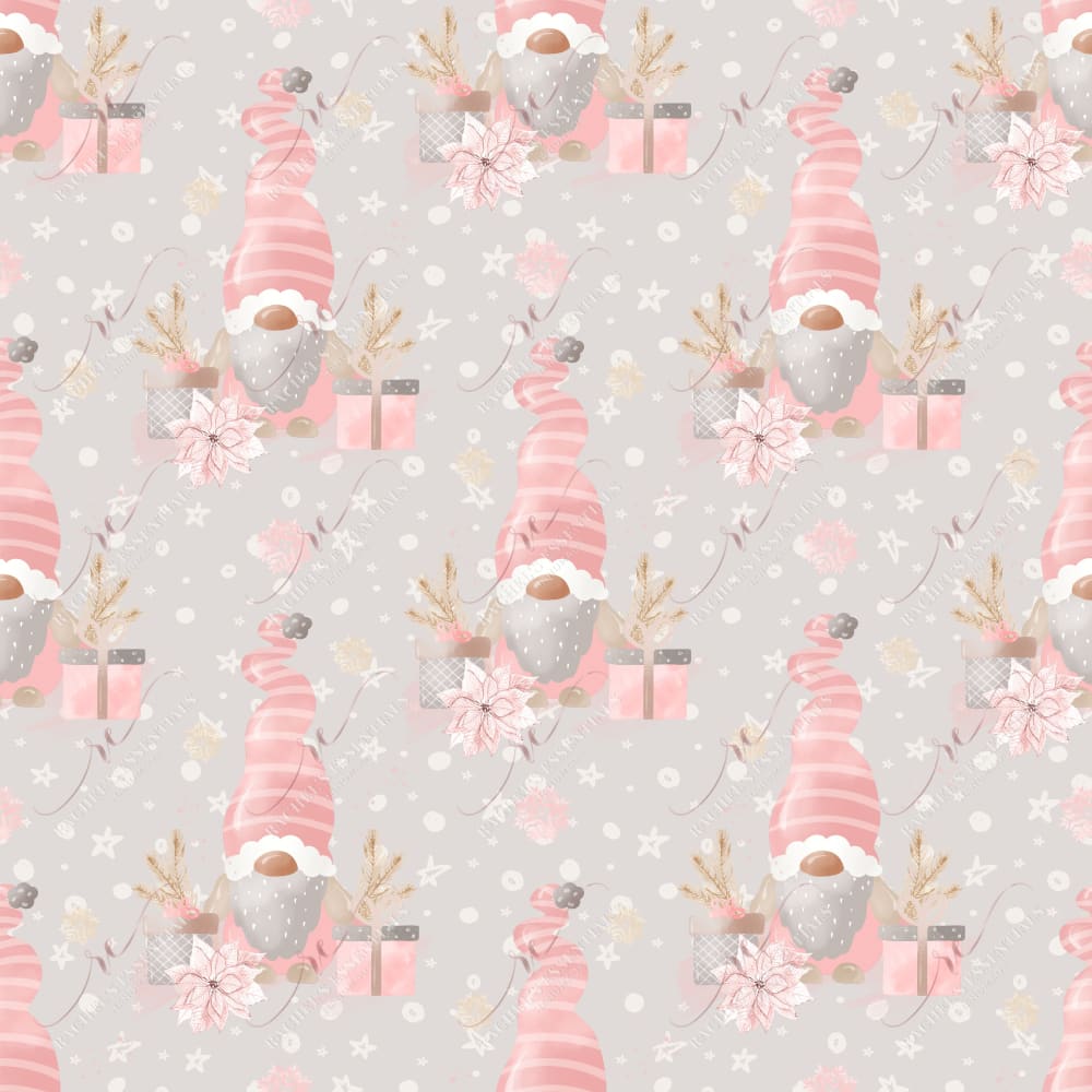 Christmas Gnome Pink Gray - Vinyl Wrap Vinyl