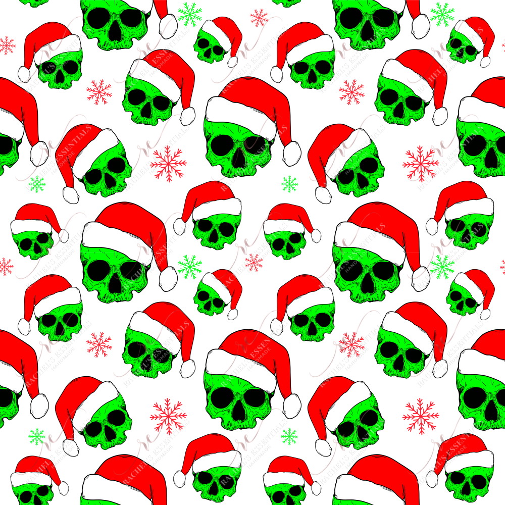 Christmas Skulls - Ready To Press Sublimation Transfer Print Sublimation