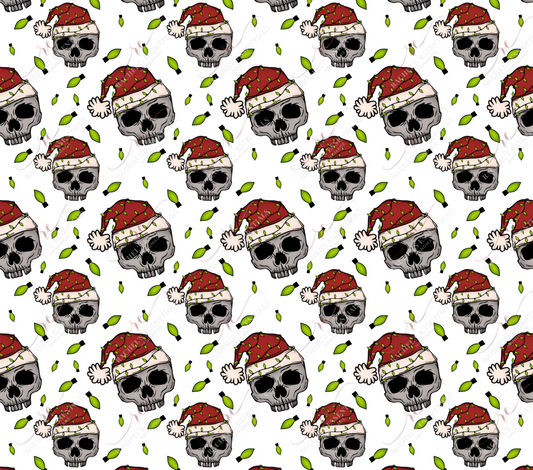 Christmas Skulls - Ready To Press Sublimation Transfer Print Sublimation