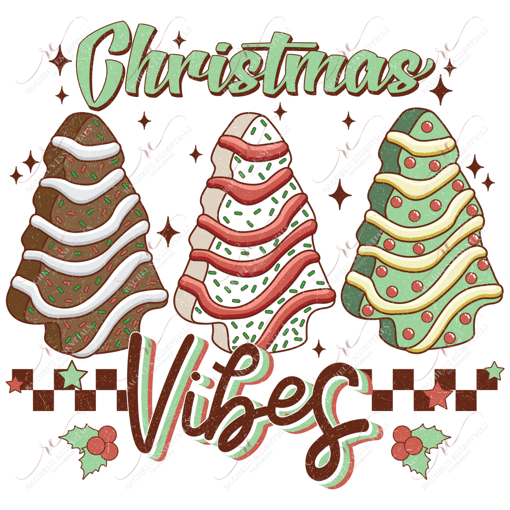 Christmas Vibes - Ready To Press Sublimation Transfer Print 11/23 Sublimation