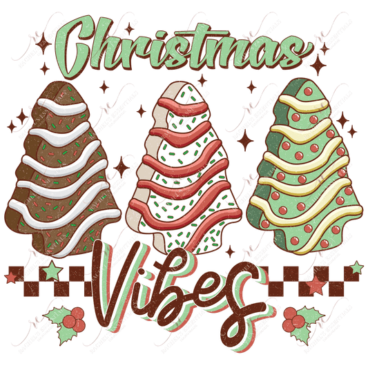 Christmas Vibes - Ready To Press Sublimation Transfer Print 11/23 Sublimation