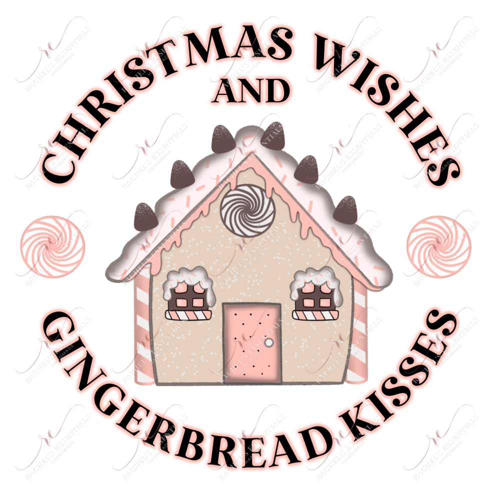 Christmas Wishes And Gingerbread Kisses - Clear Cast Decal