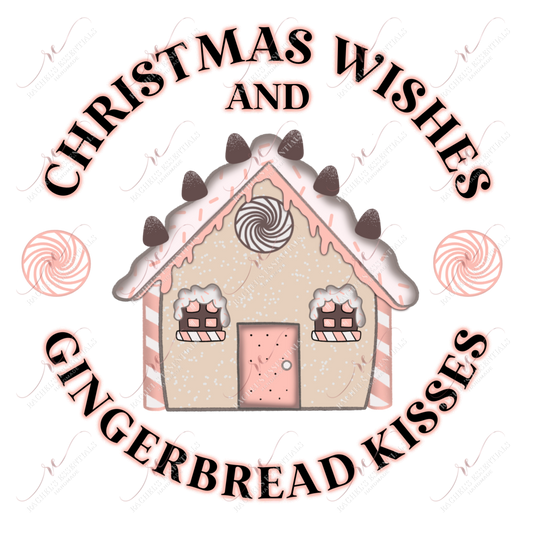 Christmas Wishes And Gingerbread Kisses - Clear Cast Decal