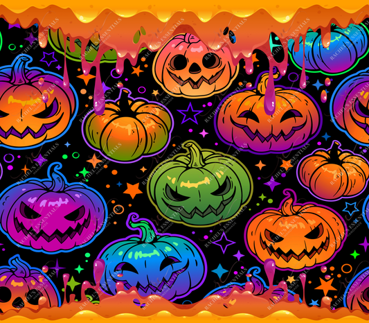 Colorful Pumpkins - Ready To Press Sublimation Transfer Print Sublimation