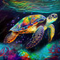 Colorful Turtle - Ready To Press Sublimation Transfer Print Sublimation