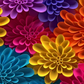 3d rainbow flowers - Composition notebook vinyl