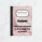Custom Composition notebook vinyl