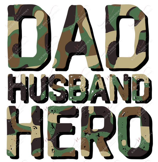 Dad Husband Hero Camo - Sublimation Print Transfer Ready To Press