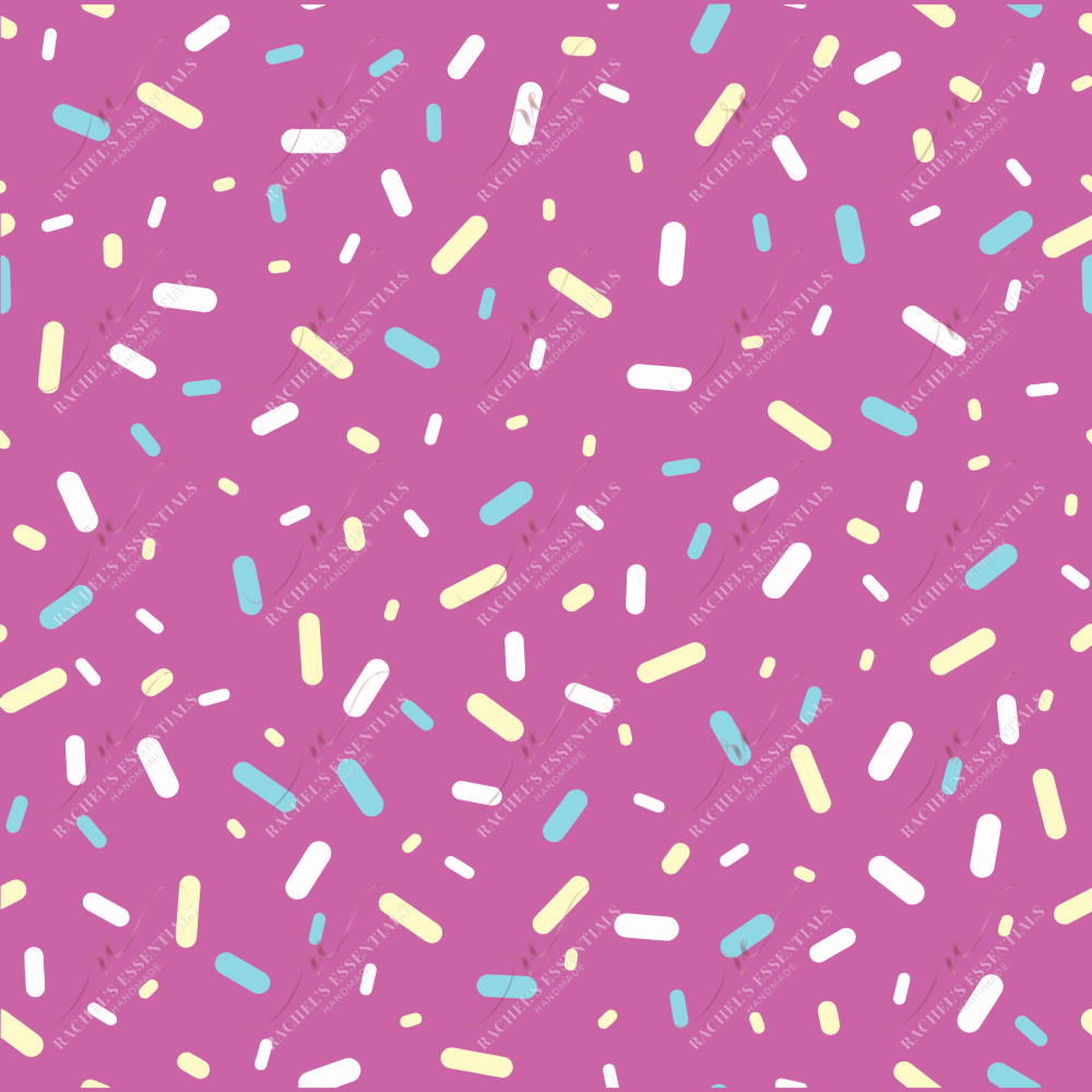 Dark Pink Mixed Sprinkles - Ready To Press Sublimation Transfer Print Sublimation