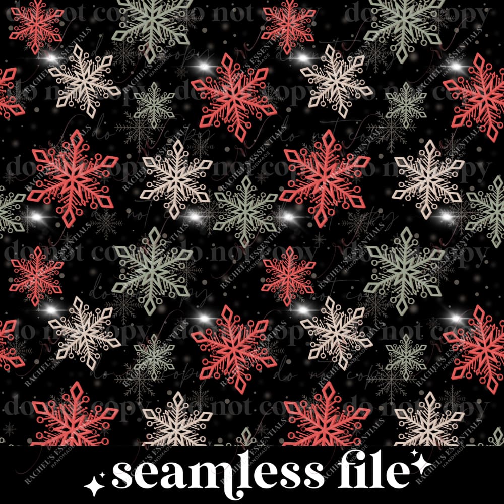 Dark Snowflake - ready to press sublimation transfer print seamless ...