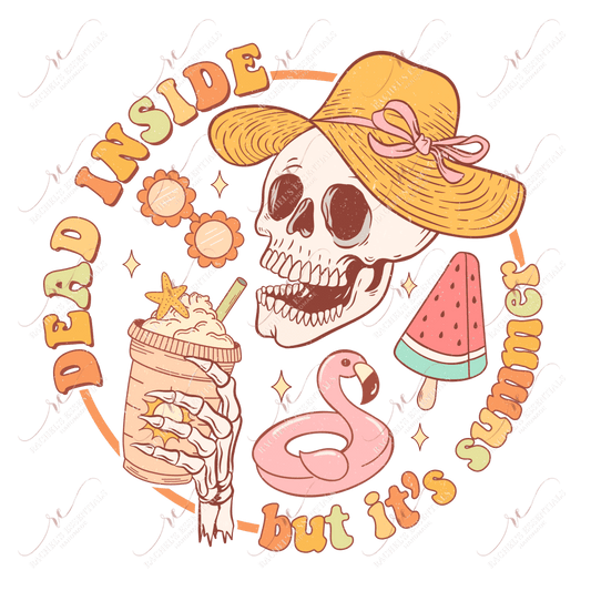 Dead Inside But Its Summer- Clear Cast Decal