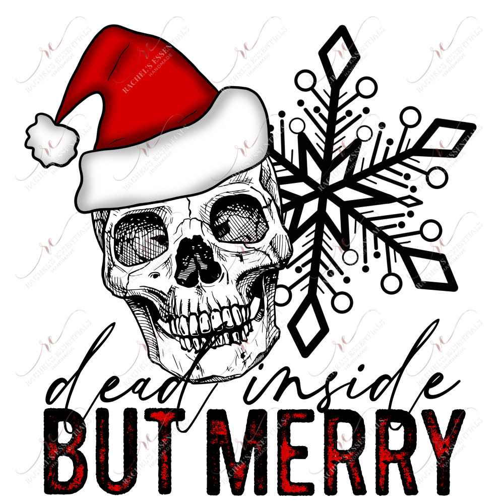 Dead Inside But Merry - Clear Cast Decal