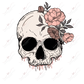 Dripping Flower Skull - Htv Transfer