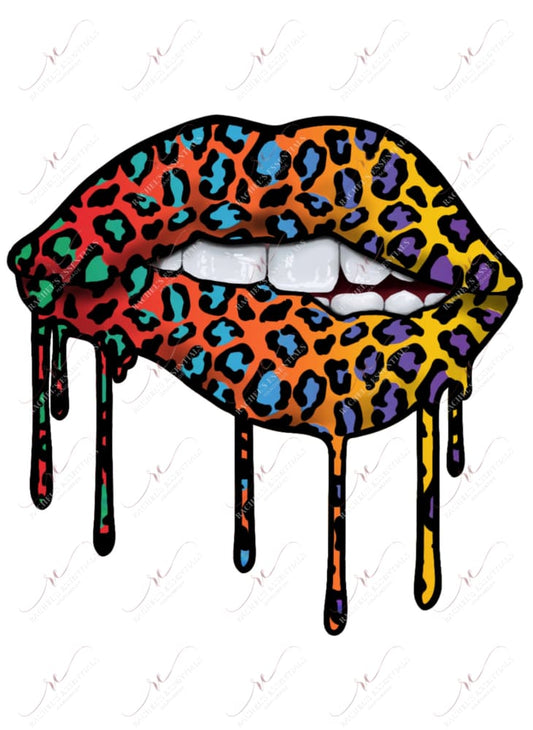 Dripping Lips Mouth Rainbow- Ready To Press Sublimation Transfer Print Sublimation