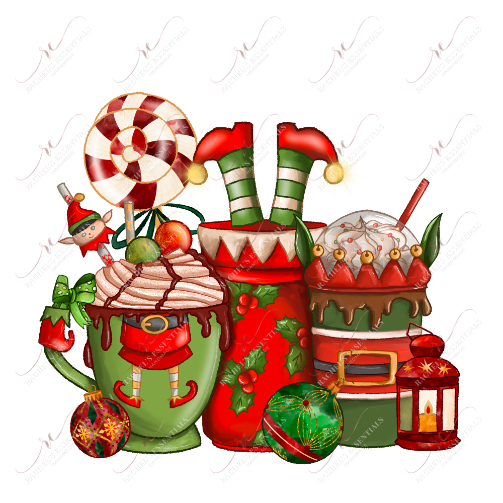 Elf Drinks - Ready To Press Sublimation Transfer Print Sublimation