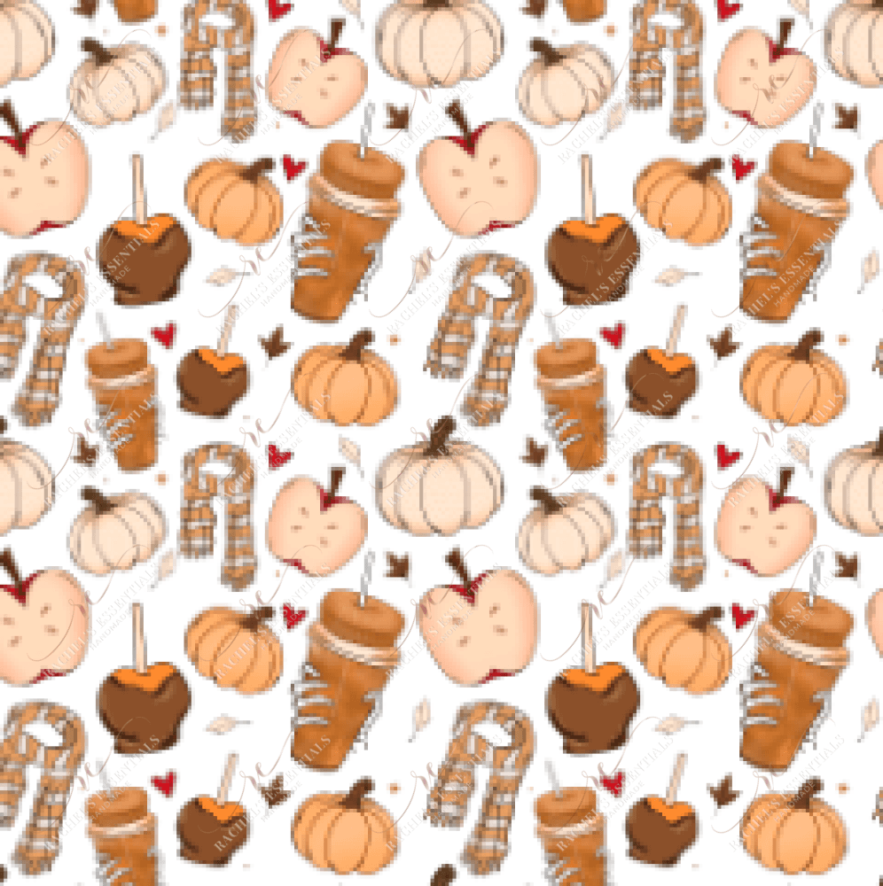Fall Doodles - Ready To Press Sublimation Transfer Print Seamless Sublimation