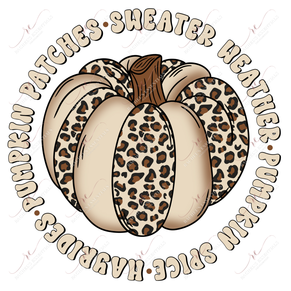 Fall Leopard Pumpkin- Clear Cast Decal