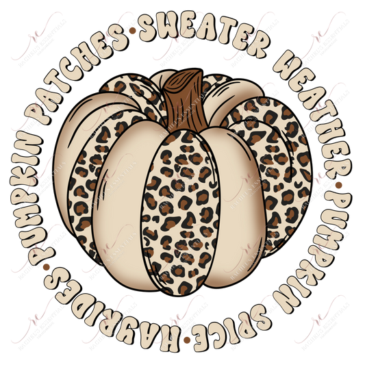 Fall Leopard Pumpkin- Clear Cast Decal