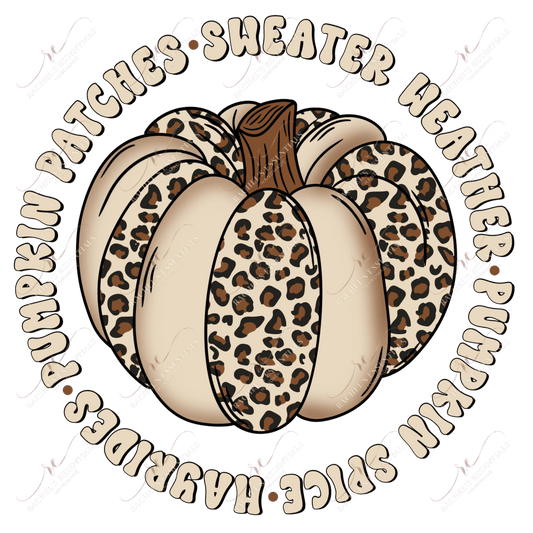 Fall Leopard Pumpkin- Ready To Press Sublimation Transfer Print Sublimation
