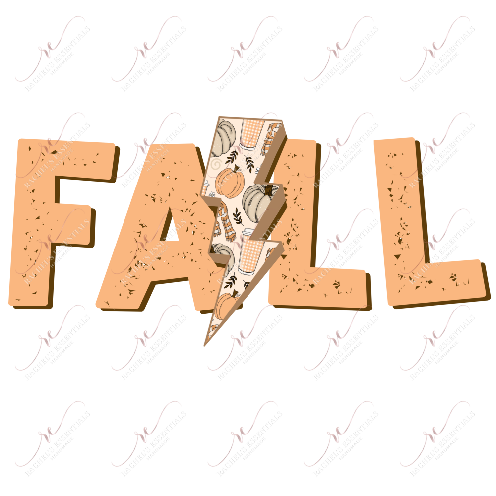 Fall & Lightning Bolt- Clear Cast Decal