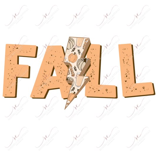 Fall & Lightning Bolt- Clear Cast Decal