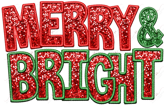 Faux Sequin Merry & Bright- Htv Transfer 10/23