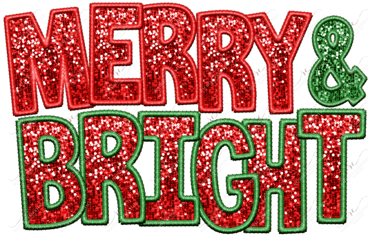 Faux Sequin Merry & Bright- Htv Transfer 10/23