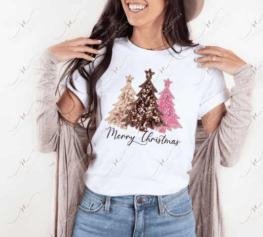 Faux Sequin Merry Christmas - Ready To Press Sublimation Transfer Print Sublimation