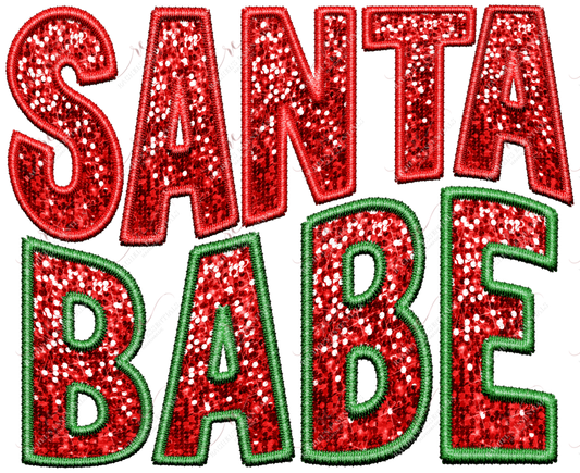 Faux Sequin Santa Babe - Ready To Press Sublimation Transfer Print Sublimation