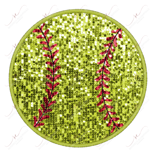 Faux Sequin Softball - Ready To Press Sublimation Transfer Print Sublimation