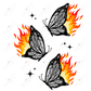 Fire Butterflies - Clear Cast Decal