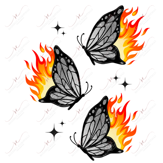 Fire Butterflies - Clear Cast Decal