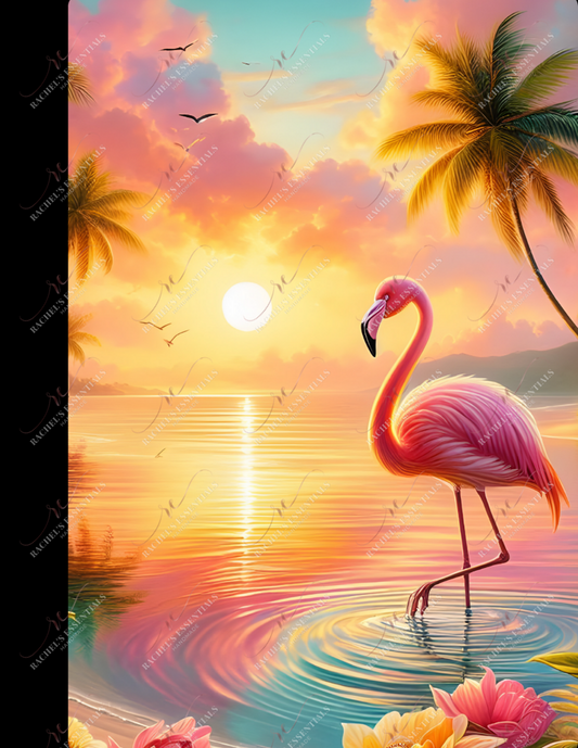 Flamingo sunset - Composition notebook vinyl