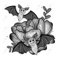 Floral Bat- Clear Cast Decal