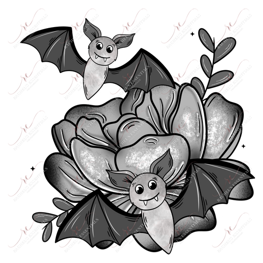 Floral Bat- Clear Cast Decal