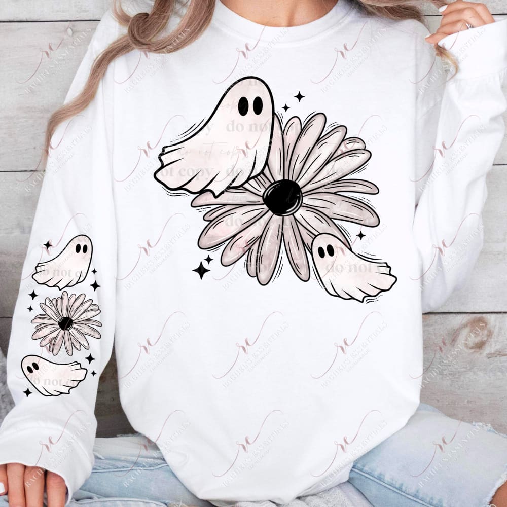 Floral Ghost Sleeve - Ready To Press Sublimation Transfer Print 12/23 Sublimation